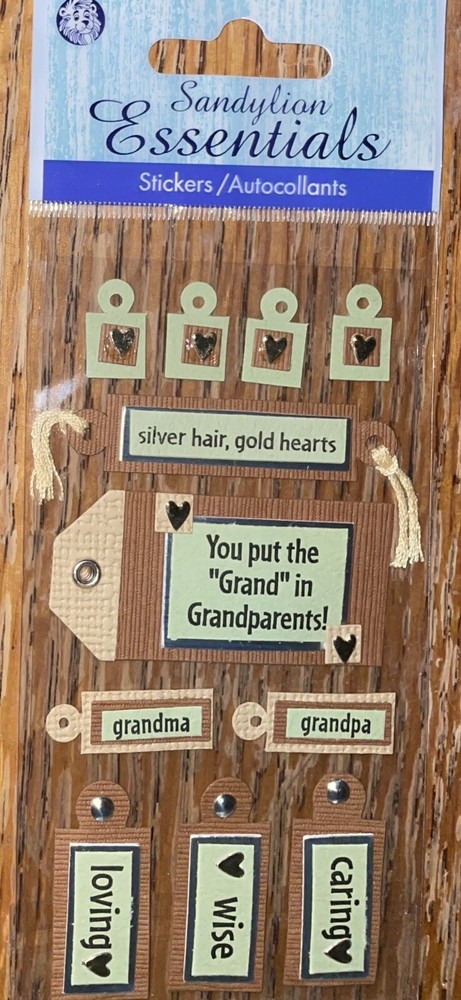 Sandylion Essentials Grandpa Grandma Put Grand in Grandparents Scrapbook Sticker