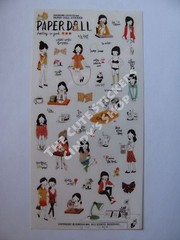 #37 cute paper doll pencil cartoon pvc stickers notebook diary decoration