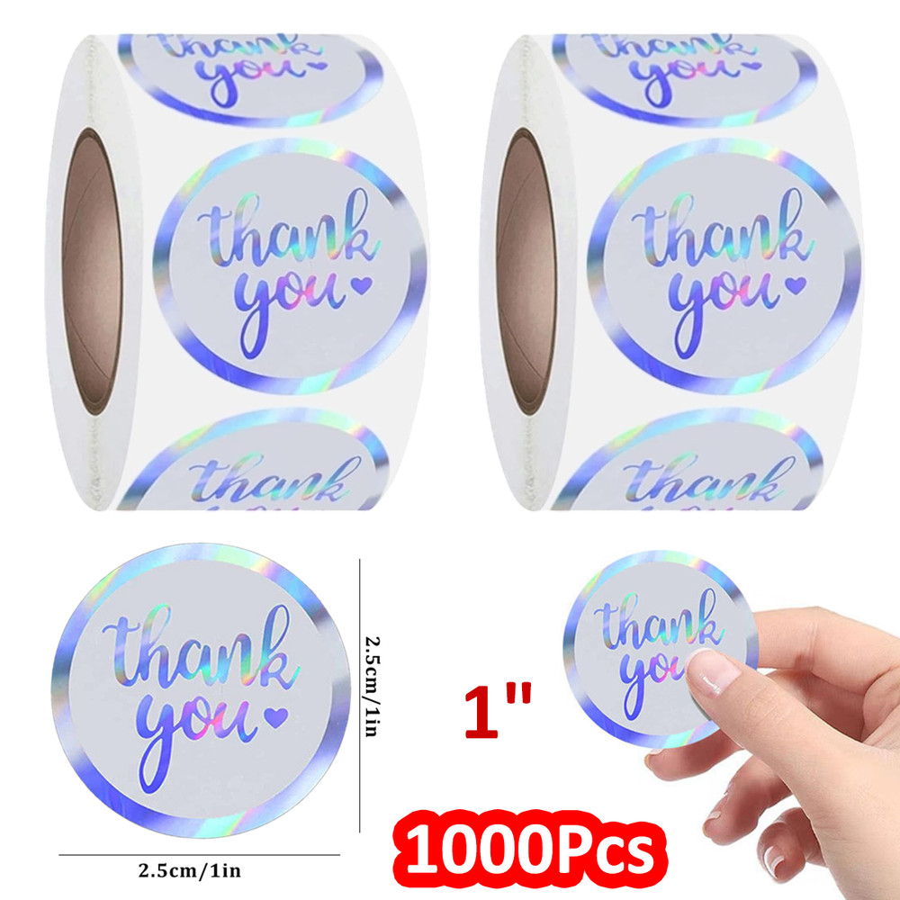 1000Pcs 1″ Thank You Stickers For Small Business Labels Round Rolls Seal Labels