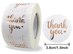 40 THANK YOU STICKERS ROSE GOLD ENVELOPE SEALS LABEL STICKERS 1.5″ FREE SHIPPING
