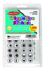 Assorted Wiggle Eye Stickers, Black, 1000 Pack, Craft Supplies for DIY Projects