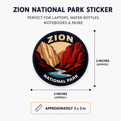 Zion National Park Sticker Waterproof Vinyl Decal 3″ Laptop Bottle