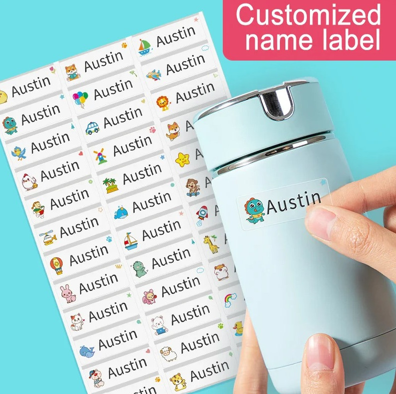 120pcs Custom Waterproof Transparent Name Stickers Kids School Labels PET – NEW