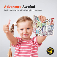 Passport Sticker Book for Boys and Girls 6In – 12 Pack Pad of Famous Places Moti