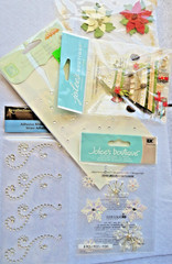 Jolee’s Boutique Christmas Tree Sticker ~ Plus rhinestone & trim ~ 5 piece Lot