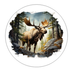 Moose Woods Forest Wildlife Handmade Stickers Scrapbook Planner Envelope Label