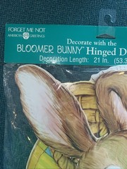 Vintage Kitschy American Greetings Forget Me Not Easter Bunny Die-Cut 21 in NOS