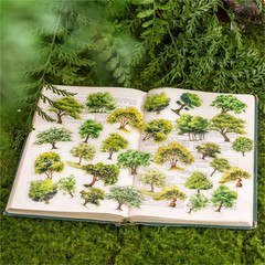 240Pcs Small Colorful Trees Stickers Assorted Set, 6 Packs Transparent Sakura M