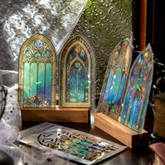 Vintage Stained Glass Window PET Stickers Junk Journals Scrapbooking DIY Crafts