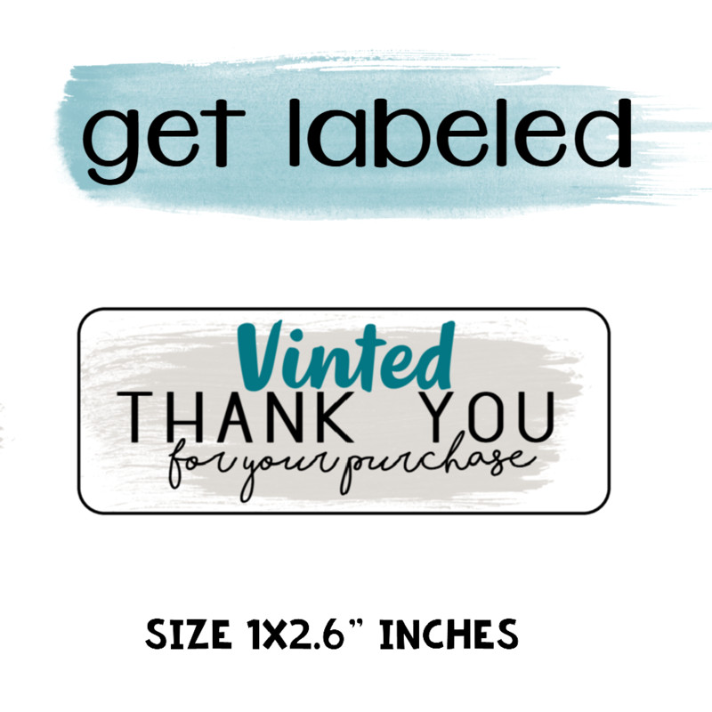 100 NEW Vinted Thank You Stickers / Labels.