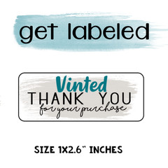 100 NEW Vinted Thank You Stickers / Labels.