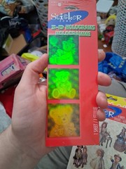 Sticker Zone 3-D Hologram Bear Theme Holographic Stickers New Sealed