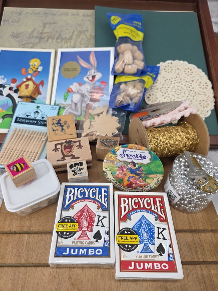 Mixed Scrapbooking Junk Journal Shadow Box Lot 4- Cardstock, Stamps, Mixed Media