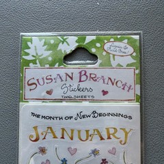 Susan Branch Jan New Years Day Colorbok Stickers 2 Sheets Sealed Pack VTG Rare
