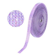 Self Adhesive Rhinestone Strips 3 Yards 0.24 Inch for Craft,Light Purple AB