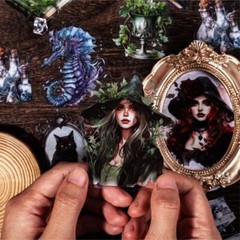Gothic Magic Witch PET Stickers Junk Journals Album Card Scrapbooking DIY Crafts