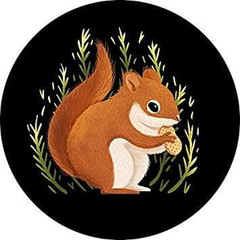 Squirrel 50 Pack 1-Inch Retro Stickers for Scrapbooking, Journals, Planners, Lap
