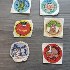Vintage Scratch N Sniff stickers Lot/10 Easter, Thanksgiving, Plum, Grape Jelly