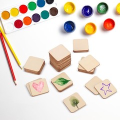 800 PCS 1.5 Inch Unfinished Wood Pieces, Wood Squares, Premium Wooden Cutout …
