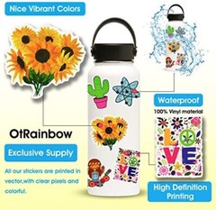 300 PCS Stickers Pack, Colorful Waterproof Stickers