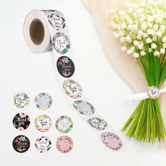 500/1000/4000 Pcs 1 inch Assorted Floral Thank You Stickers Round Sealing Labels