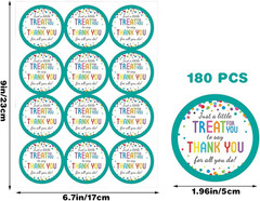 180 PCS Thank You for All You Do Stickers Appreciation Thank You Stickers 2 Inch