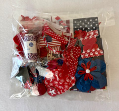 Red White and Blue USA Patriotic scrapbook planner journal junk paper craft lot