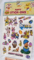 6 Packs Vintage Holiday Stickers Sealed Unused- Puffy Easter-Thanksgiving ETC