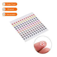 3000Pcs Adhesive Label Stickers Mixed Color Paw Prints Stickers 0.35″ Stickers