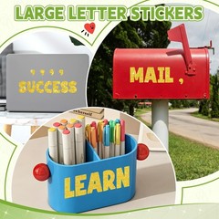 128 Pcs Large Letter Stickers Glitter, 12 Sheets 2.5 Inch Bulletin Board Lett…