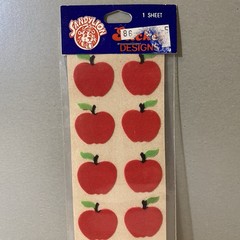 Vintage Sandylion Brown Back Fuzzy Apple Stickers