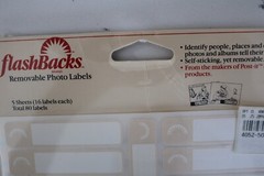 3M Flashbacks Removable Photo Labels 5 Sheets (16 Labels Each) 80 Labels Total