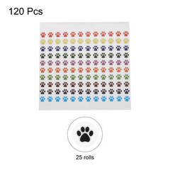 3000Pcs Adhesive Label Stickers Mixed Color Paw Prints Stickers 0.35″ Stickers