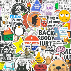 100 Pcs Waterproof Funny Stickers for Adults, Laptop IPAD E-Reader Journal