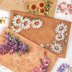 120pcs Vintage Floral Corner Stickers – Aesthetic Scrapbooking Supplies