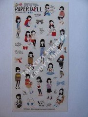 #37 cute paper doll pencil cartoon pvc stickers notebook diary decoration