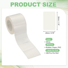 300 Pcs Thermal Sticker Paper, 1.2×0.8″ Square Thermal Printer Label, White