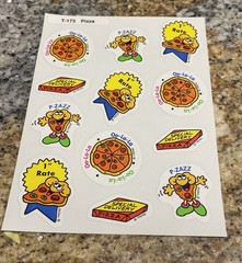 Vintage TREND Stinky Stickers full sheet 12 scratch sniff smell T-173 PIZZA