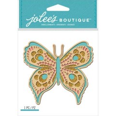 Crafts Stickers Jolee’s Laser Cut Wood Butterfly Glitter Intricate Details Blue