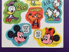 Vintage Walt Disney Productions Stickers – 1 Sheet – Mickey Minnie Pluto Donald