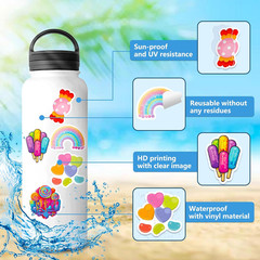 50PCS Cartoon Candy Stickers for Teens Kawaii Dessert Stickers for Water Bottles