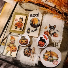 Halloween 2 Small Rub On Transfers Stickers Crafts for Paper Wood Fabric DIY