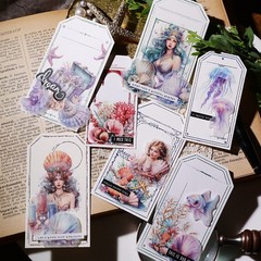 42 pcs Mermaid Translucent Vellum Matte Surface Paper Sticker Scrapbook Craft
