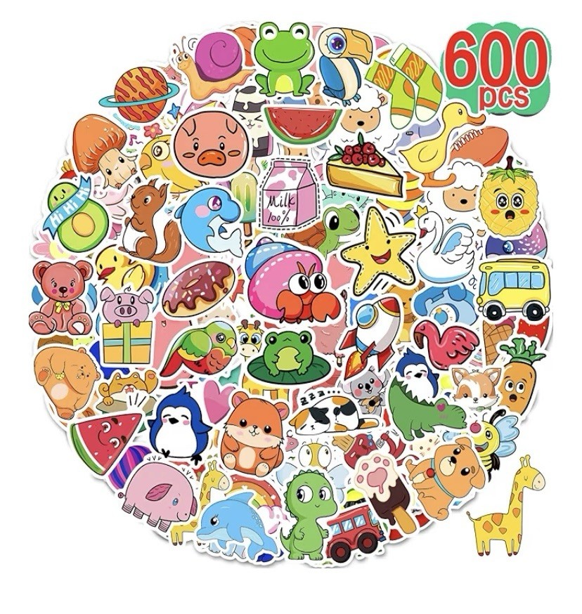600 Pcs Cute Stickers for Kids, Animals etc,Water Bottle Vinyl, Scrapebook