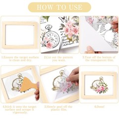 Vintage Floral Rub on Transfers for Crafts: 8×10 inches, Pink Flower
