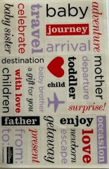 FAMILY PHRASE Mylar Stickers (26pc)Toddler•Mother•Celebrate• W/love•Card Making•