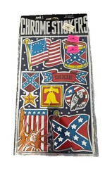 NEW! Vtg! 1984 Chrome Stickers Morgan Mark 1 Large Sheet USA Dixie Pride Trump
