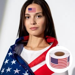 500pcs Fourth of July Stickers Patriotic USA Flag Party Adhesive Roll