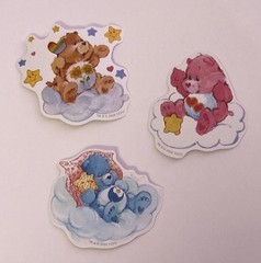 3 Care Bears Matte Stickers Friend Bear Love A Lot Bedtime ~Journal Supplies