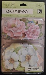 K&Company Floral Layered Accents Paper Embellishments 24 Pieces by Susan Winget
